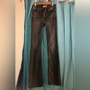 Free people high waisted, slightly flared black jeans